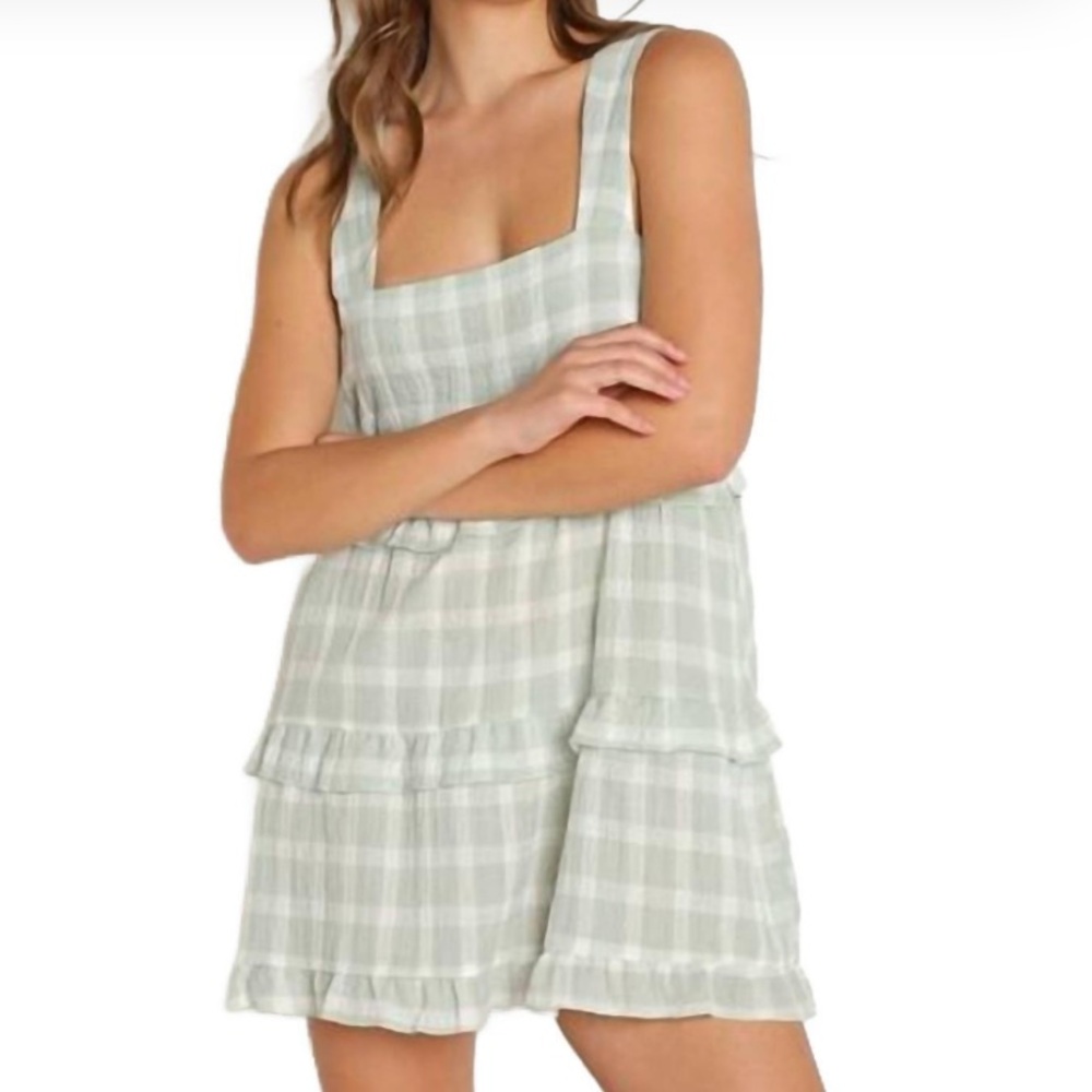 Plaid Sleeveless Mini Dress